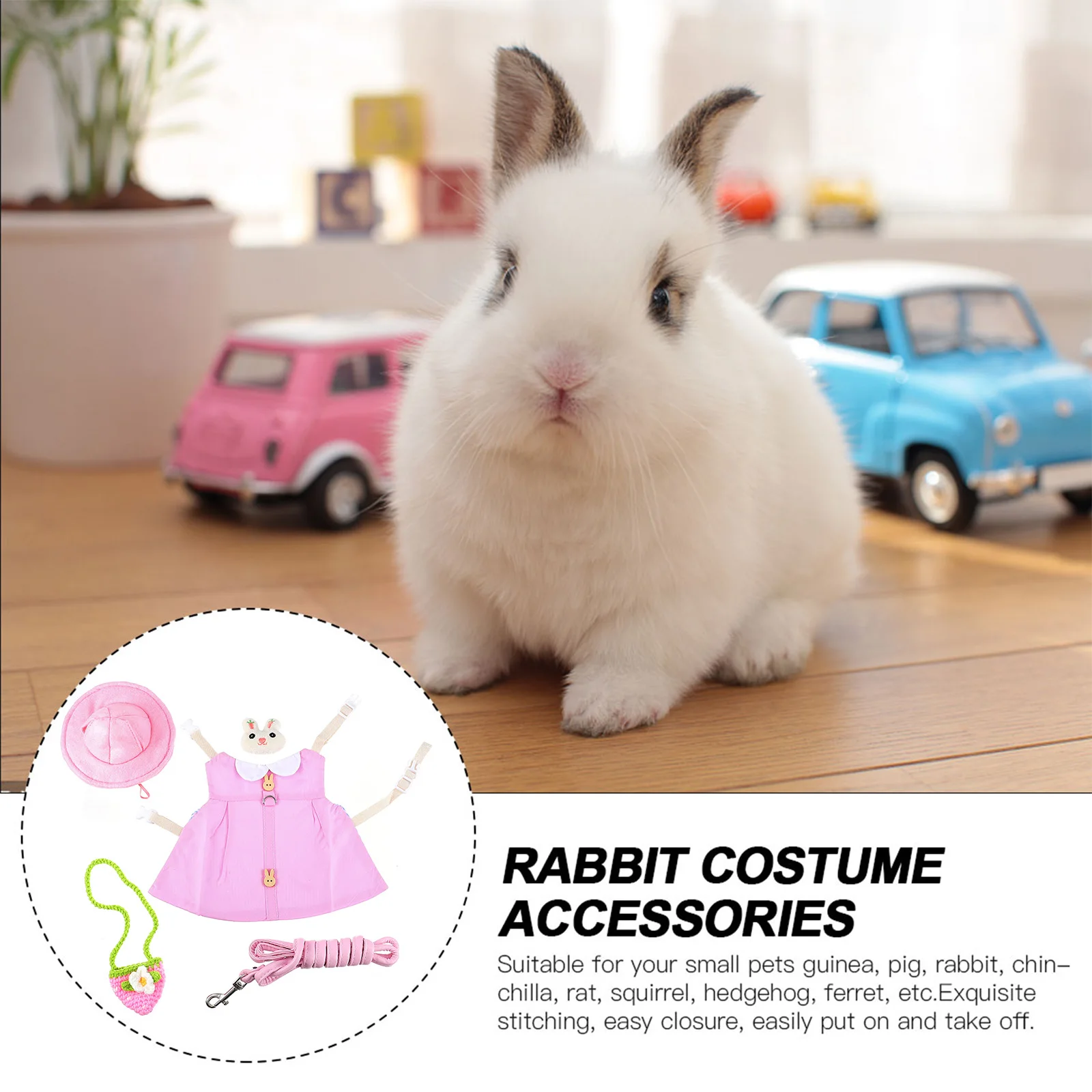 

Pet Rabbit Clothes 1Pc Bunny Leash Costume Set Small Animal Vest Halloween Supply Hamster Outfit Pet Supply Dog Coat