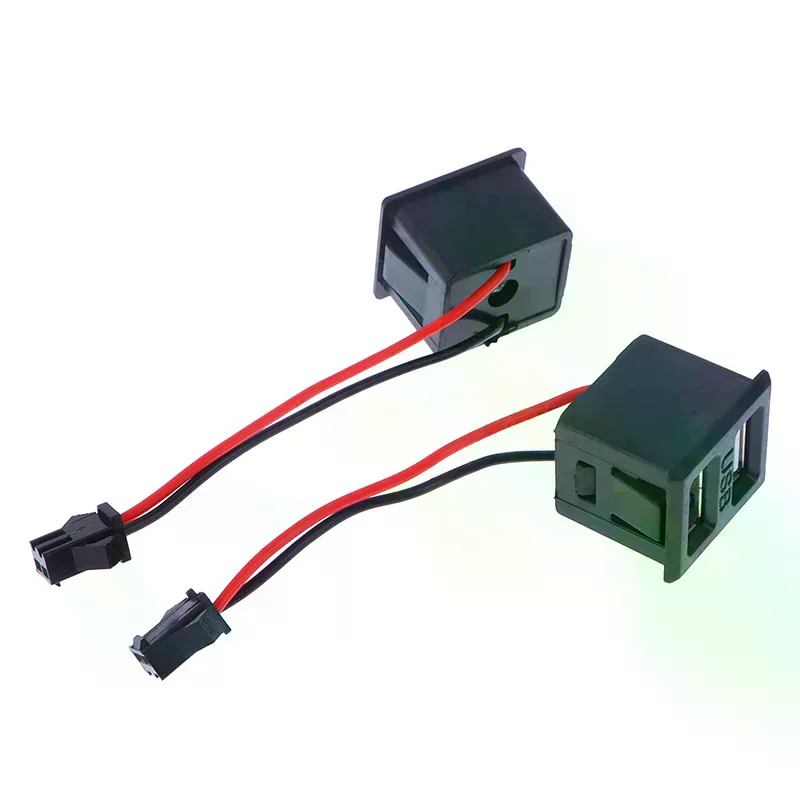 1Pc Double Layer USB Female Base Type-c Socket Female USB Lamp Charging Socket Power Socket with Cable Connector