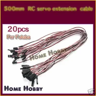 

20 x 500mm 50cm Servo Extension Lead Wire Cable for Futaba JR servo receiver
