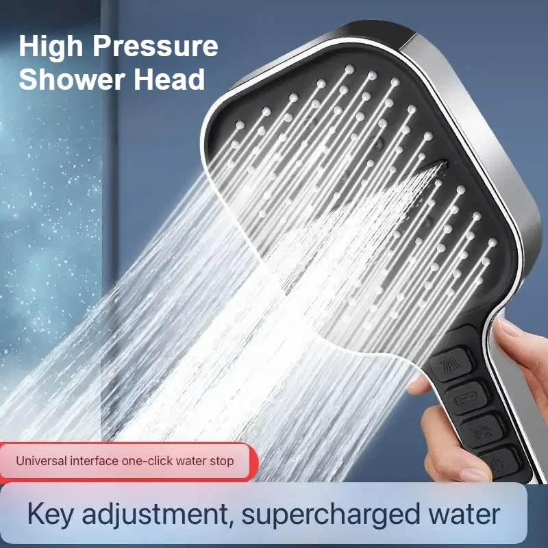 

7 Modes Large Flow Sprayer Big Panel Shower Accessories High Pressure Shower Head Rainfall Nozzle Bathroom ShowerHead