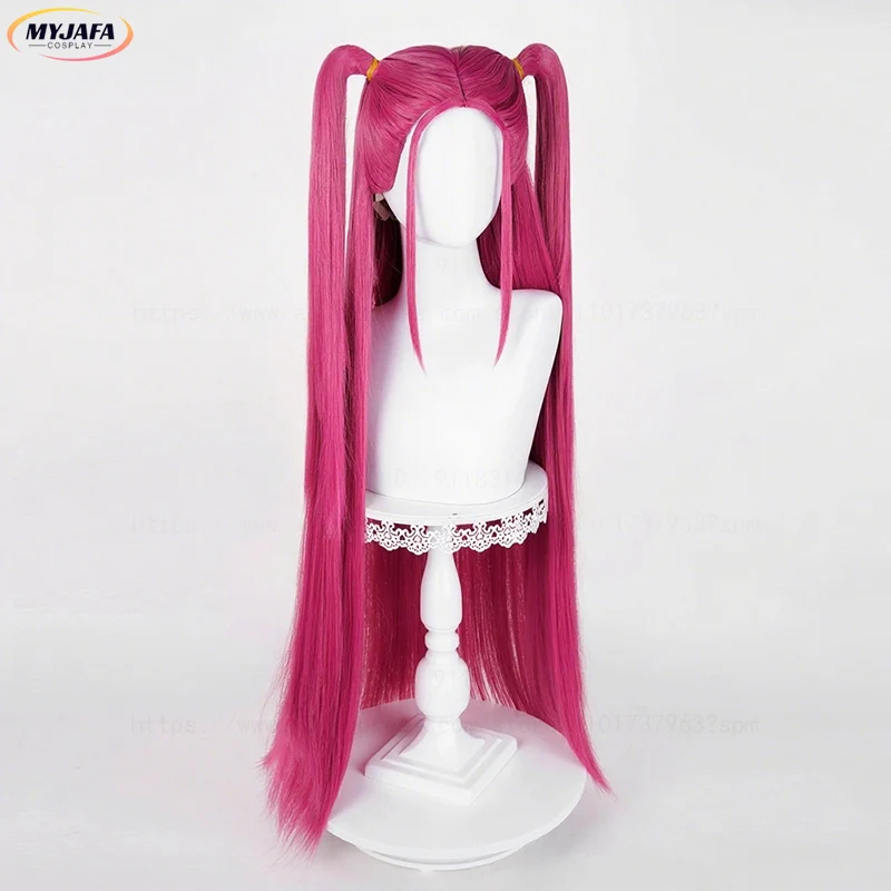 Mira คอสเพลย์วิกผม KPop Demon Hunters คอสเพลย์ 90 ซม.ยาว Rose Red ความร้อนทนผมสังเคราะห์อะนิเมะภาพยนตร์วิกผม + หมวกวิกผม
