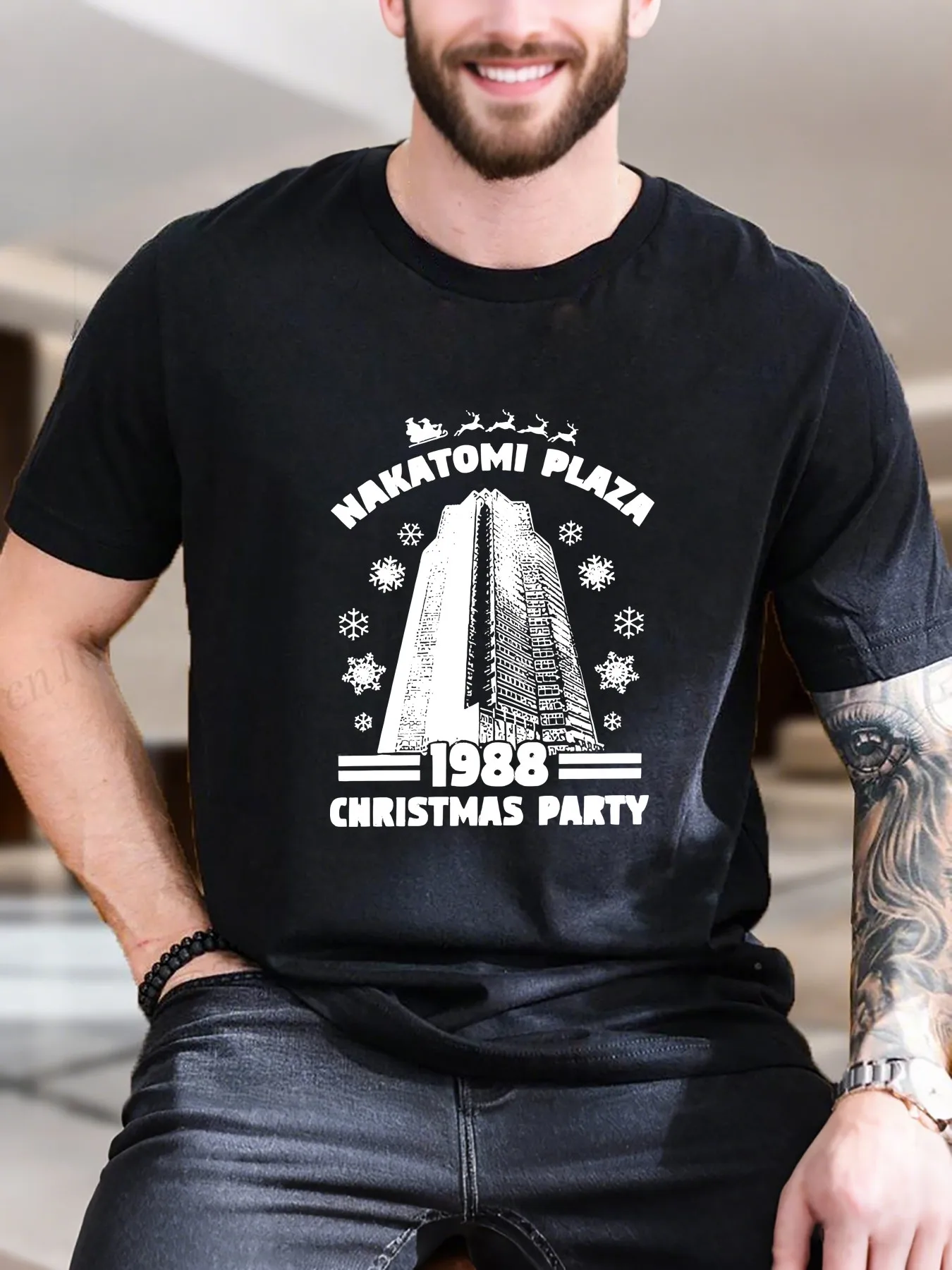 

2025 New Model Fashionable and Innovative Men's T-Shirt Nakatomi Plaza New Arrival Fashion Heavyweight