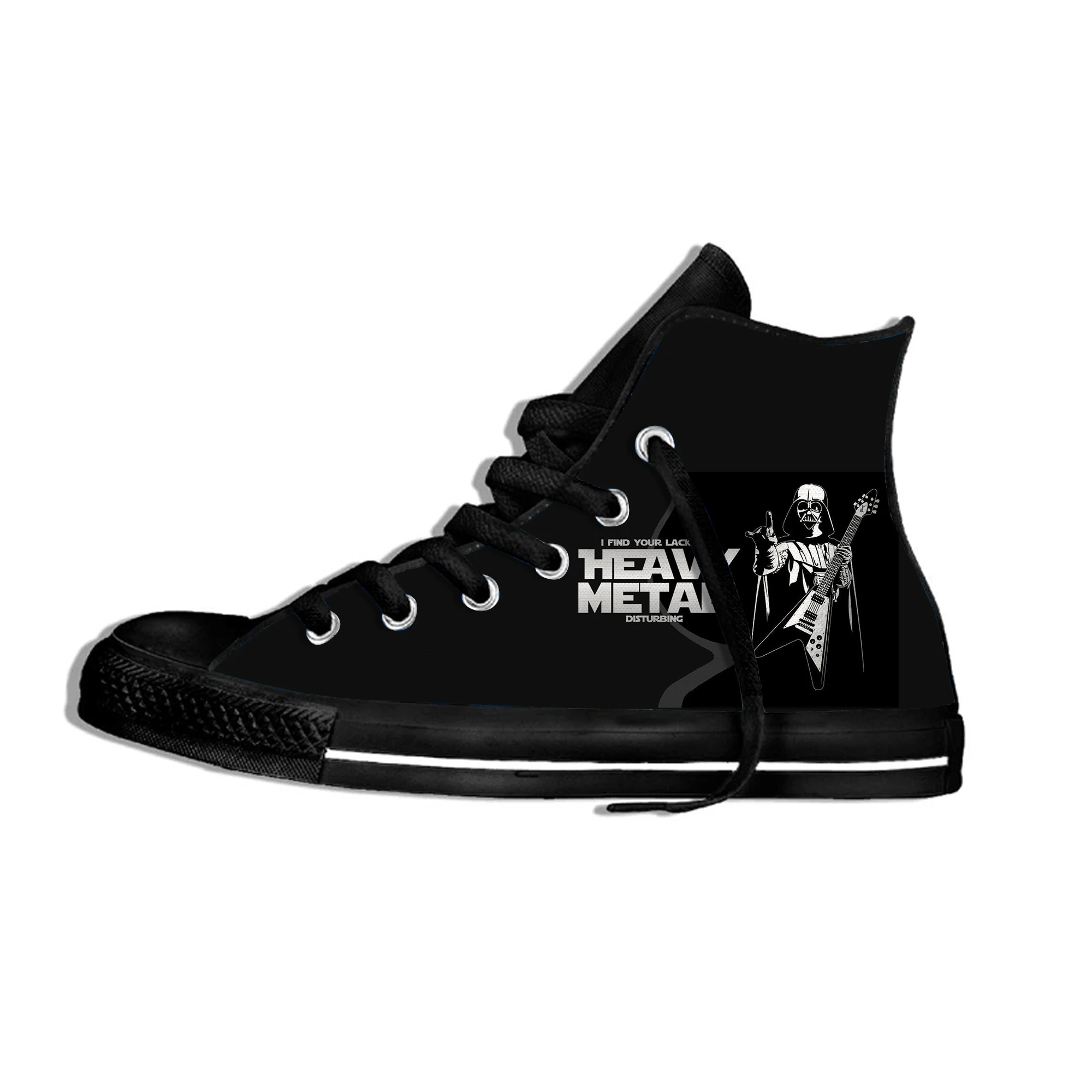 Hot I Find Your Lack of Heavy Metal Disturbing Harajuku Lightweight High Top Canvas Shoes Men Women Casual Breathable Sneakers