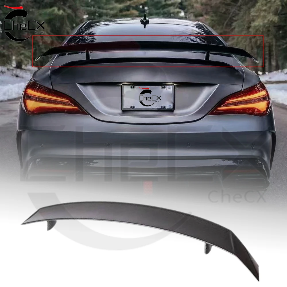 For Mercedes-Benz 2013-2019 CLA W117 C117 180 200 250 260 CLA45 Carbon Fiber Rear Trunk Lid PK GT Style Spoiler Wings