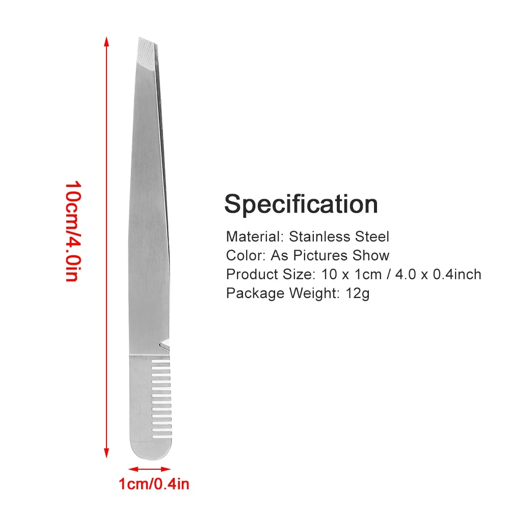 10cmステンレス製眉毛脱毛ピンセット顔の毛抜きクリップメイクアップ美容ツール