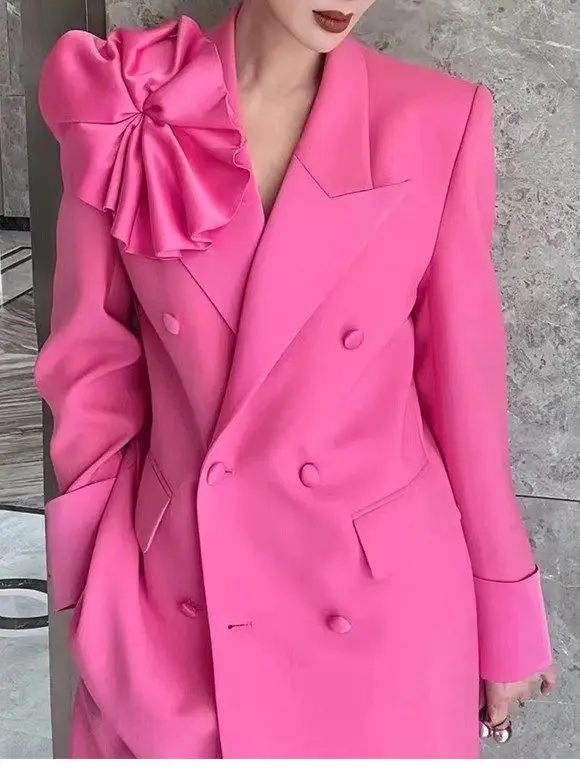Spring 2026 Slimming Fashionable Women's Suit Set with Wide Leg Pants High End Elegant Professional Style Long Sleeve Button up