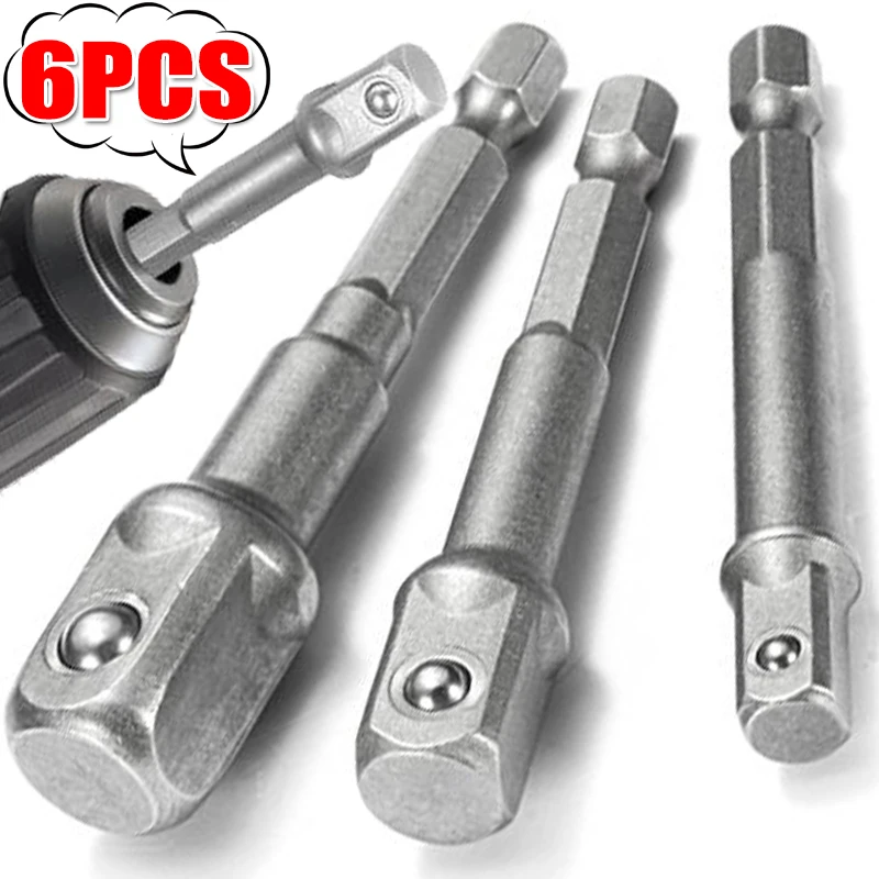 Socket Adapter Chrome Vanadium Steel Impact Hex Shank Set 1/4" 3/8" 1/2" Extension Drill Bits Bar Set Driver Power Bit Tools