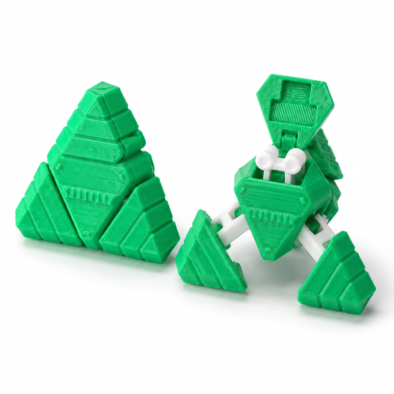 Transformable Seed Robot 3D Printed Desk Toy Creative Folding Robot Model Mini Decorative Gift for Kids Adults Office Home Decor
