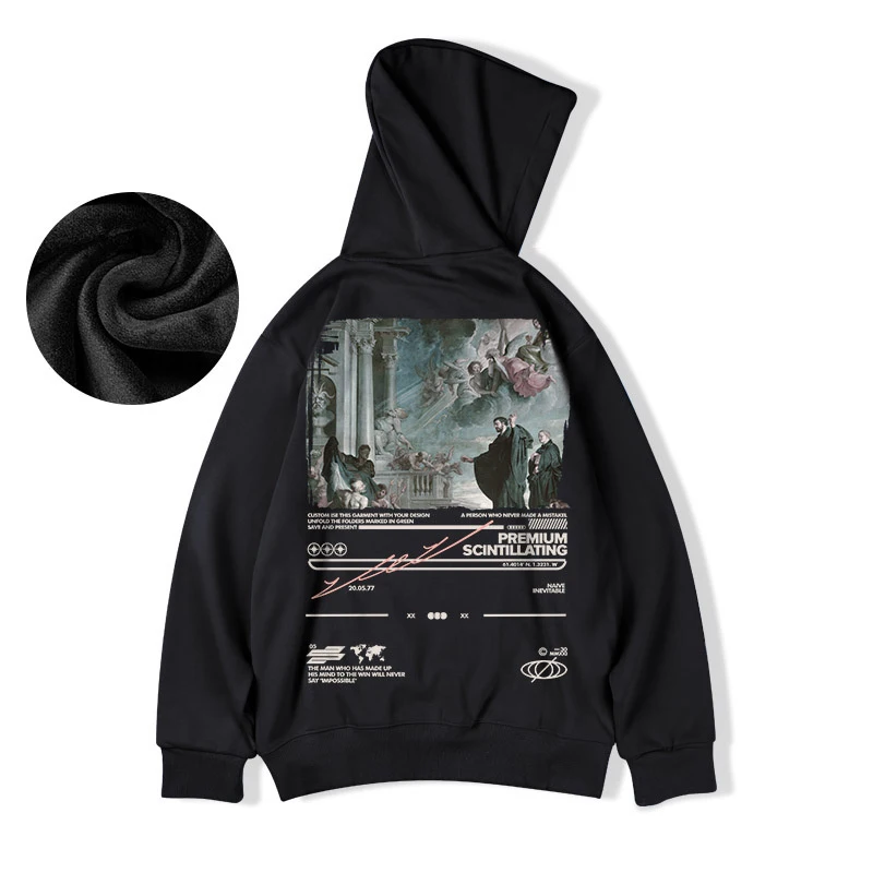 Gothic Graphic Print Hoodies For MenJapanese Harajuku Fashion Hooded Sweatshirts Casual Y2K Hoodie Autumn Loose Sudaderas hombre