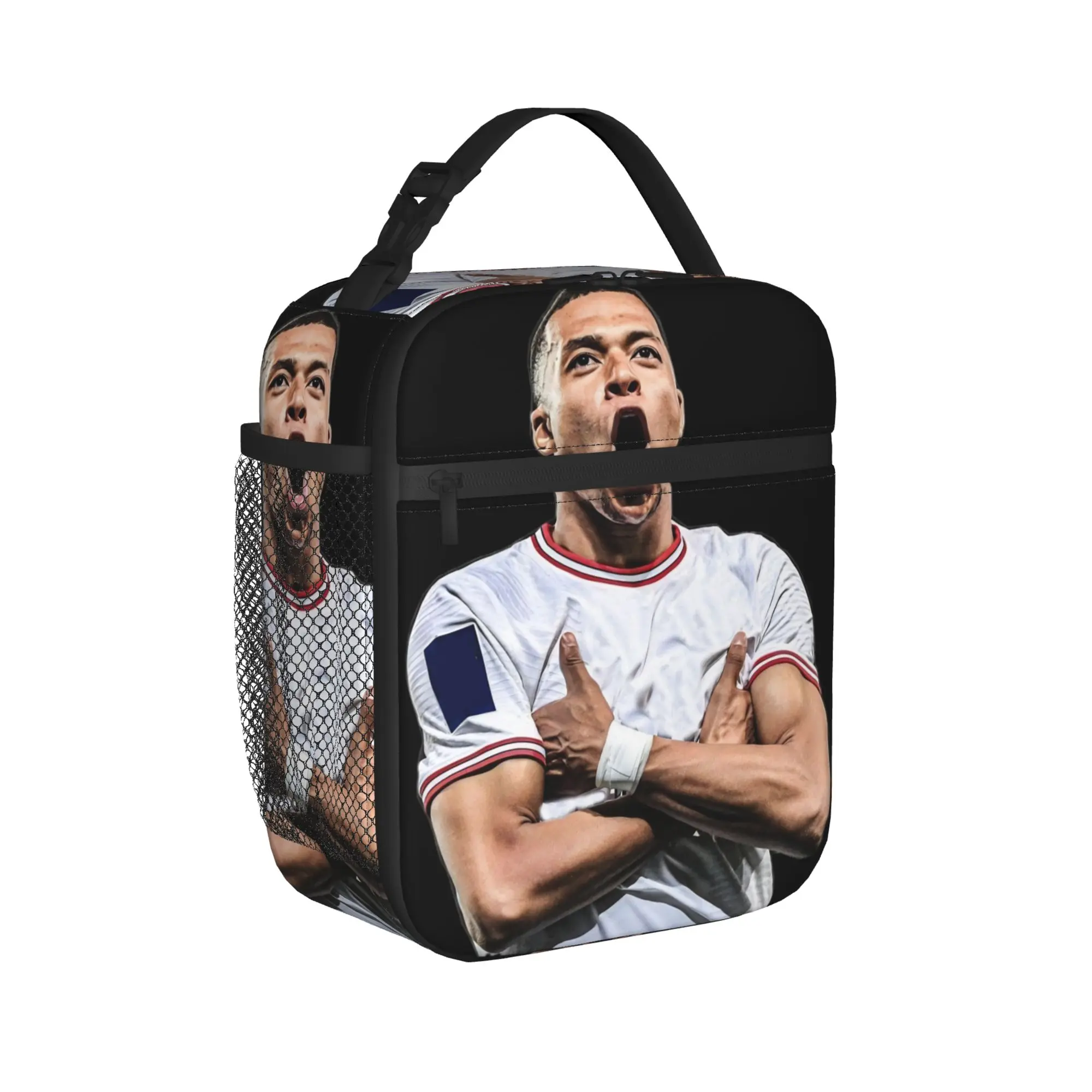 Mbappes Insulated Lunch Bags Large Soccer Football Meal Container Thermal Bag Tote Lunch Box Work  Travel Food Handbags