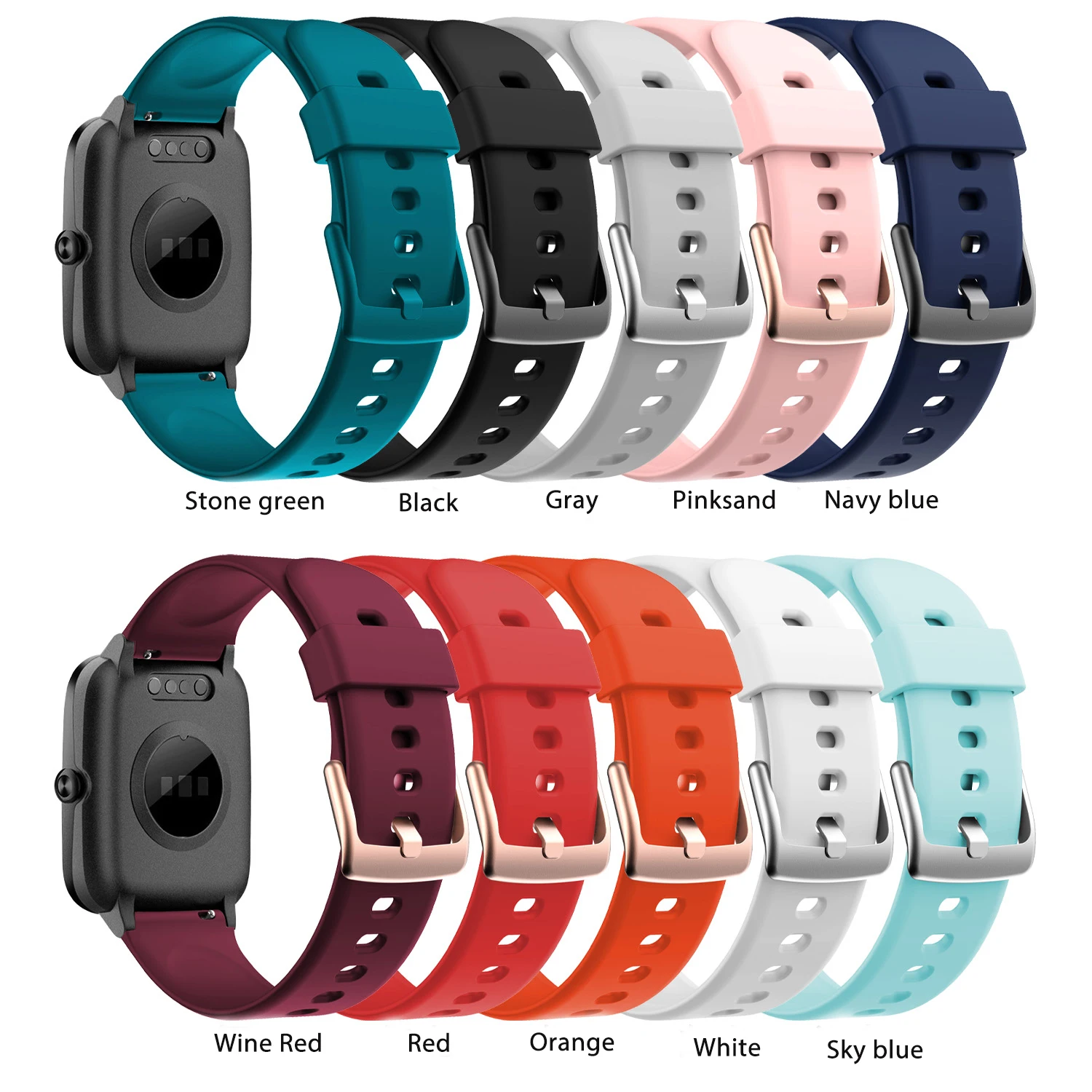 سوار سيليكون لـ Amazfit Active ، إكسسوارات عالمية أصلية ، حزام خارجي للرجال والنساء ، إكسسوارات رسمية ، 19 دولارًا ، ID205L