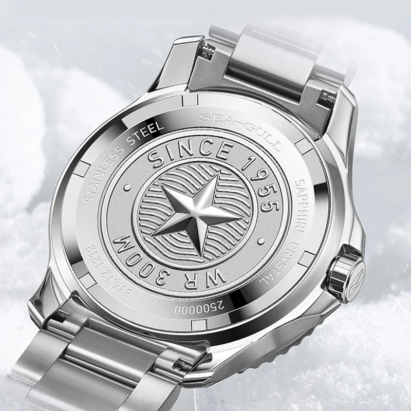 Seagull Ocean Series Pro Diving Mechanical Watch For Men 300M Waterproof Luminous Calendar Sapphire Bezel Automatic Watch 1212