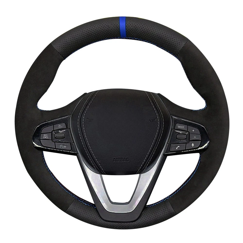 Car Steering Wheel Cover Black Genuine Leather Suede For BMW G20 G21 G30 G31 G32 X3 G01 X4 G02 X5 G05 X7 G07 Z4 G29