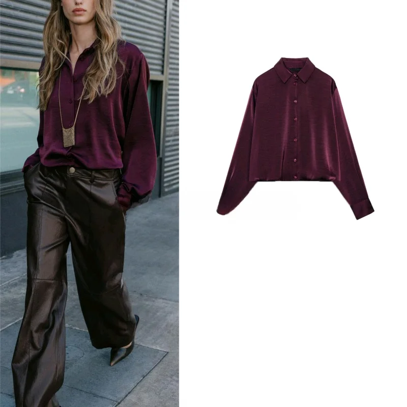 

Новое зимнее поступление, женские шорты для поездок на работу, длинный све, атласный дизайн с откидным воротником, приятный для кожи, дышащий полиэстер, F...