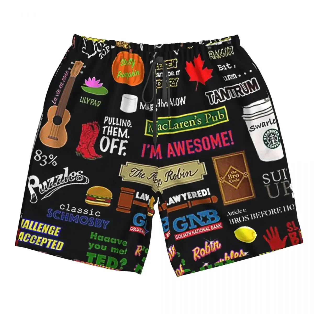 How I Met Your Mother Himym Tv Show Collag Trunks Beach Board Shorts Casual Quick Dry Swim Summer Men Pants