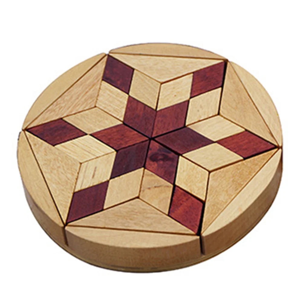 Puzzle in legno di grandi dimensioni Bordi lisci Sicuro per bambini Sviluppo educativo del cervello Gioco di riconoscimento della forma Cognizione in stile vintage