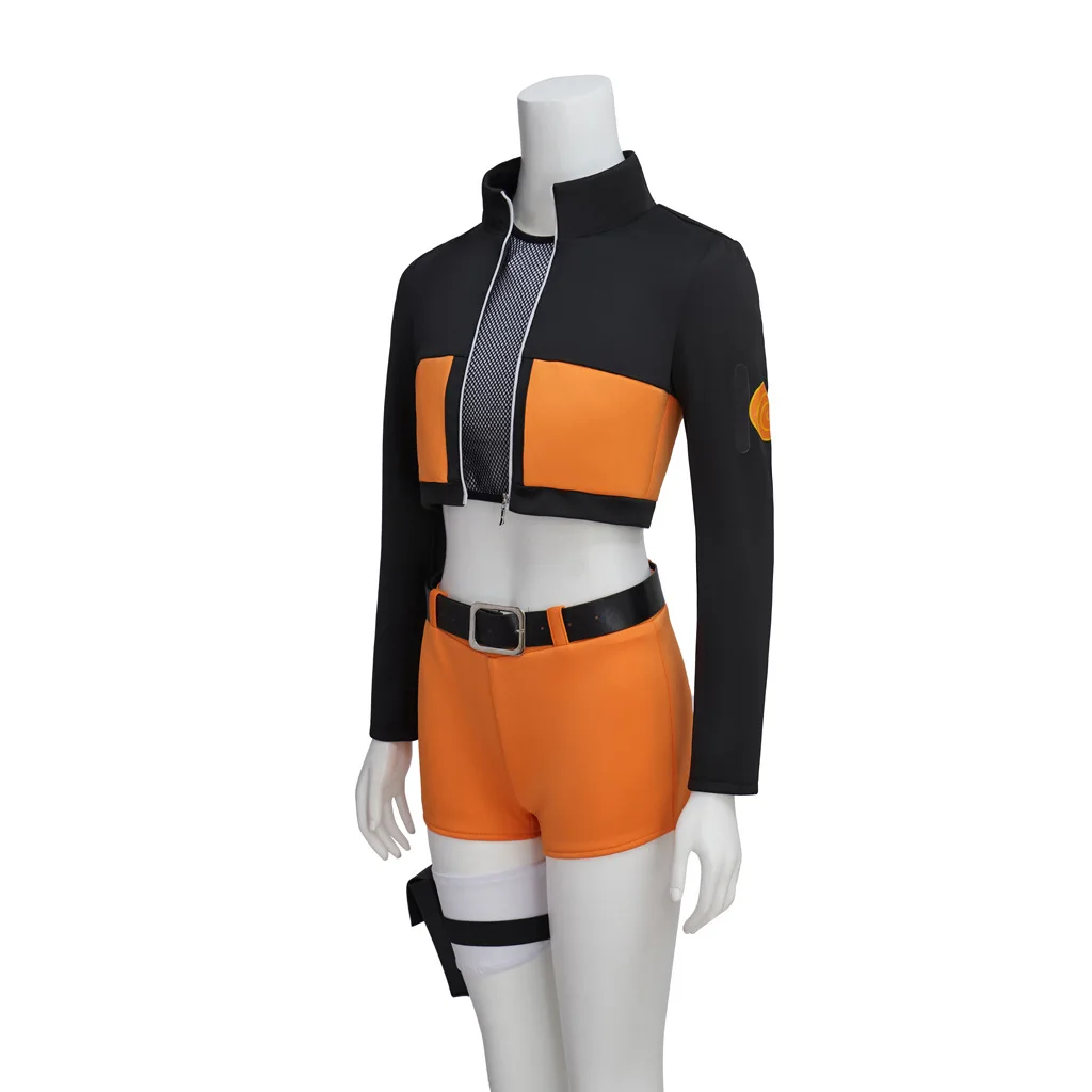 Uzumaki Naruto Costume Kimono for Woman Halloween Stage Performance Uniform Tops Shorts Belt Loli Clothing