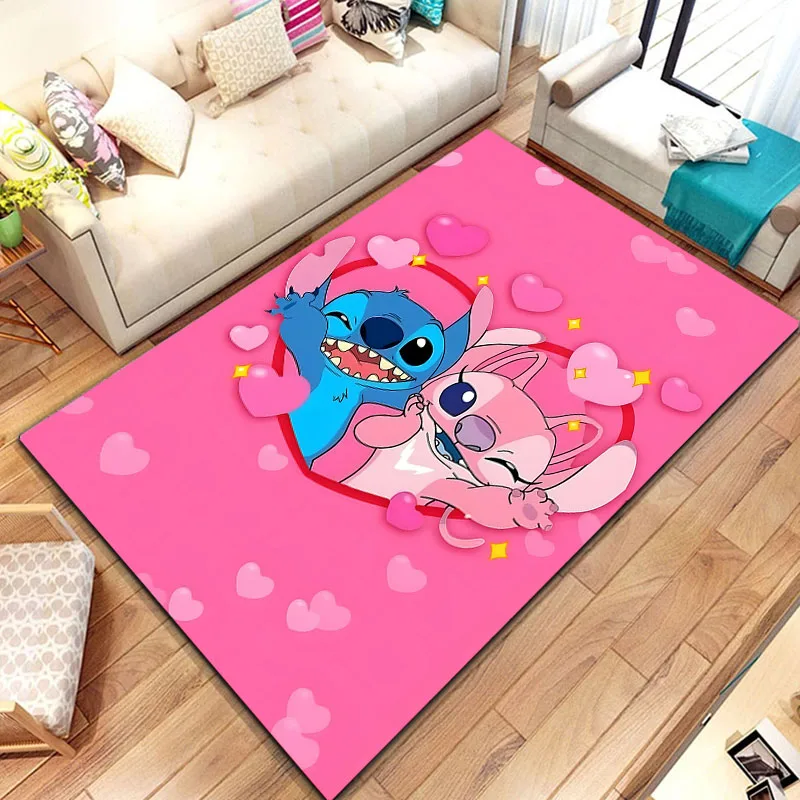 Disney Stitch Carpet Yoga Living Room Decor Children\'s Crawling Mat Doormat Living Room Area Rug Games Area Washroom Floor Mat