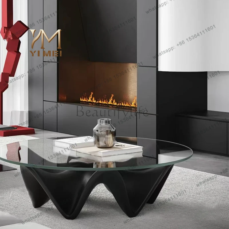 

Transparent Waiting Coffee Table Universal Funky Unique Round Fashion Cute Modern Side Table Chinese Mesas Bajas Home Products