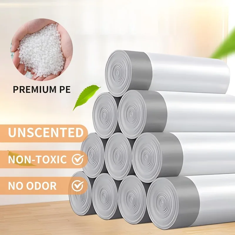 100/200 قطعة من أكياس القمامة برباط سميك، كيس قمامة صغير غير معطر، بطانات سلة المهملات المنفصلة لمطبخ مرحاض الحمام #6