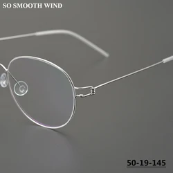 Denmark Screwless Oval Round Glasses Frame Men Women Titanium Eyeglasses Air Rim Frames Spectacles Circle Eyewear Ultra-light