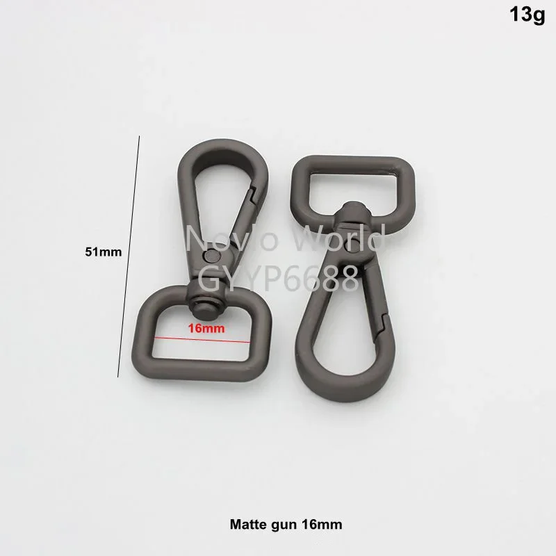 Nolvo World 20 pcs 13-16-19-26-32-38mm Matte gun Buckle Metal Clasp Hook Swivel Snap Fashion Clips Metal Buckle