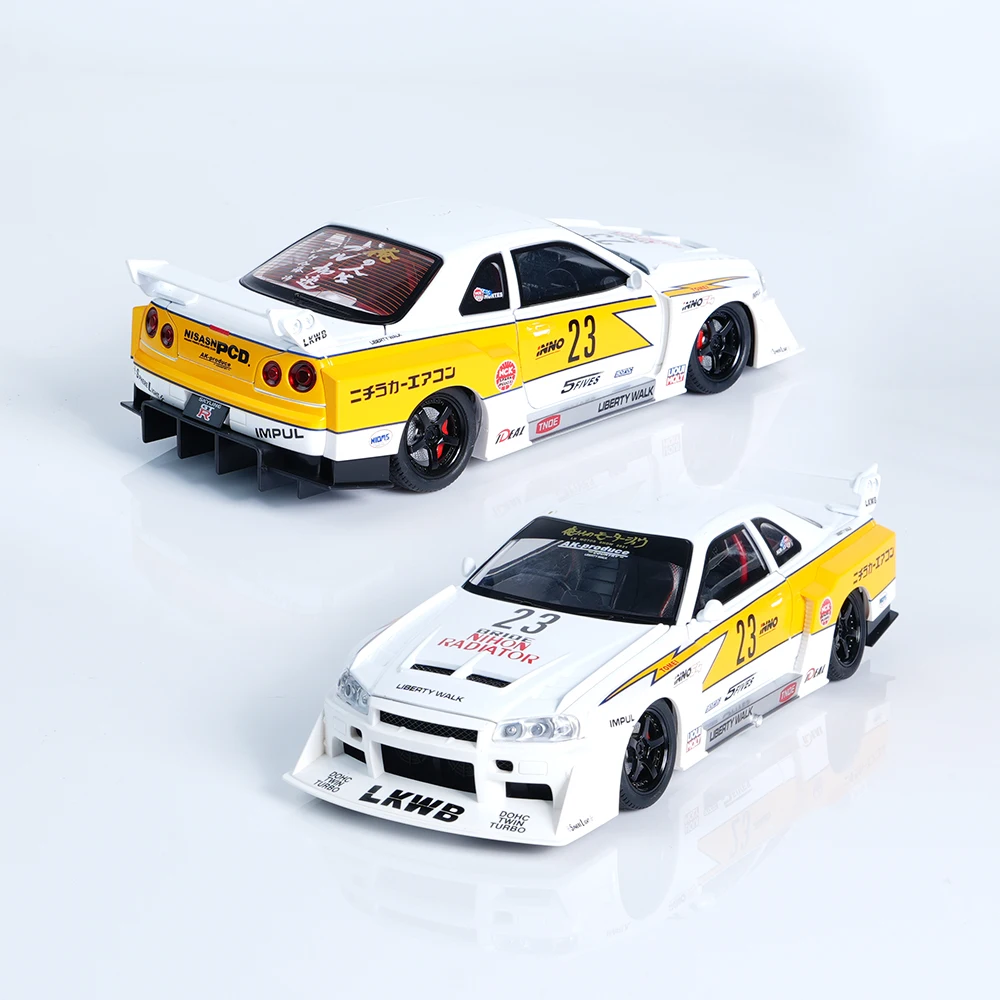 GTR legering gegoten modelauto's, 1/24 terugtrekken speelgoed raceauto Skyline GT-R, verzamelbare auto ornament, favoriete auto speelgoed geschenken voor jongens