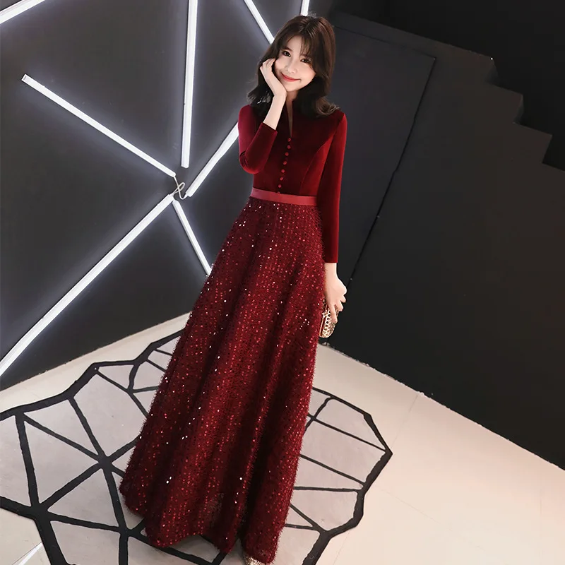 

Elegant Red Evening Gown 2023 New Summer Style Wedding Dress Slimming Long Ball Gown for Women Cocktail Party Corporate Event