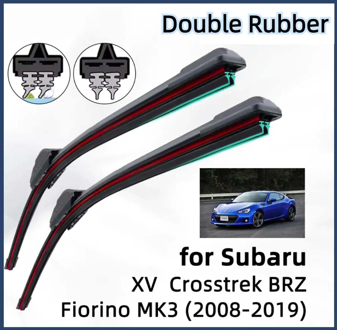 

Double Rubber Car Wiper Blades for Subaru XV Crosstrek BRZ Fiorino Front Windscreen Windshield Rubber Car Accessories