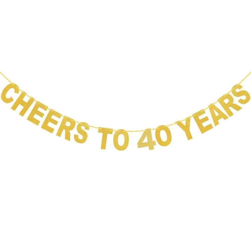 1 set 30 40 50 60 Jaar Gelukkige Verjaardag Papier Banner Verjaardagsfeestje Decoraties Volwassen Garland Verjaardag Anniversaire Zwarte Vlaggen