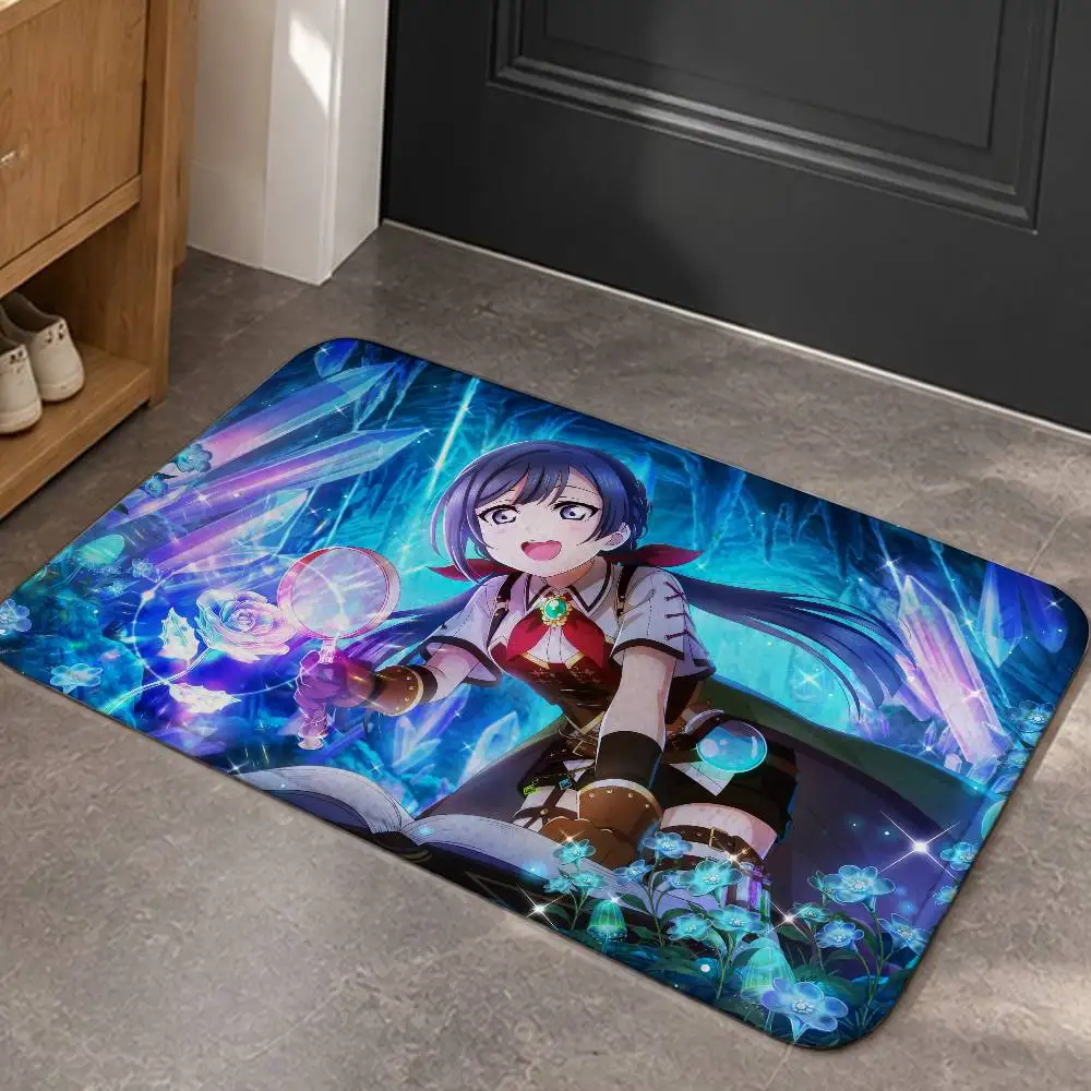 Masked Idol S-Setsuna Yuki Short Plush Bathroom Door Mat, Hallway Decor Rug, Home Entry Welcome Floor Mat