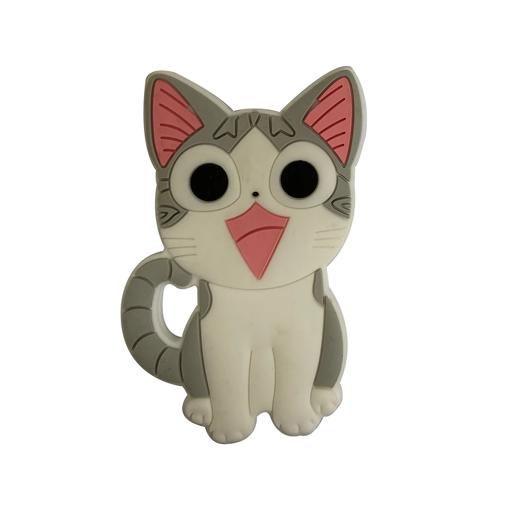 1 buah Aksesori liontin kunyah kucing hewan kartun Teether bayi baru klip dot perhiasan DIY produk bayi