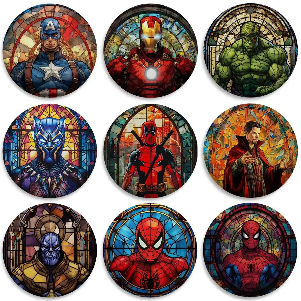 

Iron Man Captain Hulk Rare Badges Round Exquisite Badge Brooches Creative Pins For Clothes Hat Backpack Gift Accessories