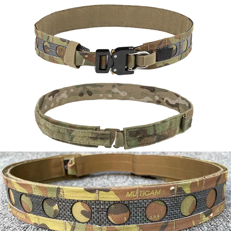 

Tactical Belt Airsoft Assault Molle Battle Belt Double-layer Imported Tegris Material Snake Buckle Belt MC