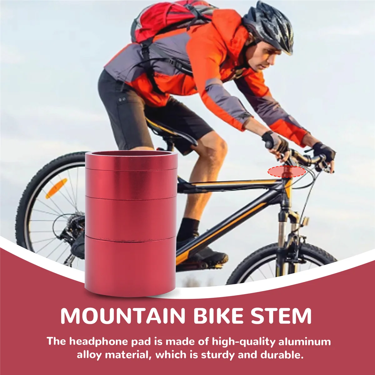 SMIEA 4 Pz/set 5/10/15/20mm In Lega di Alluminio Auricolare Stelo Spacer MTB 28.6mm Tappo Rondella Forcella per Bici Da Strada Ciclismo,Rosso