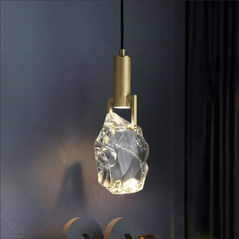 Luxury Crystal Glass Luster Pendant Light Modern Creative Restaurant Kitchen Bedroom Bedside Interior Atmoshere LED Lamp Fixture