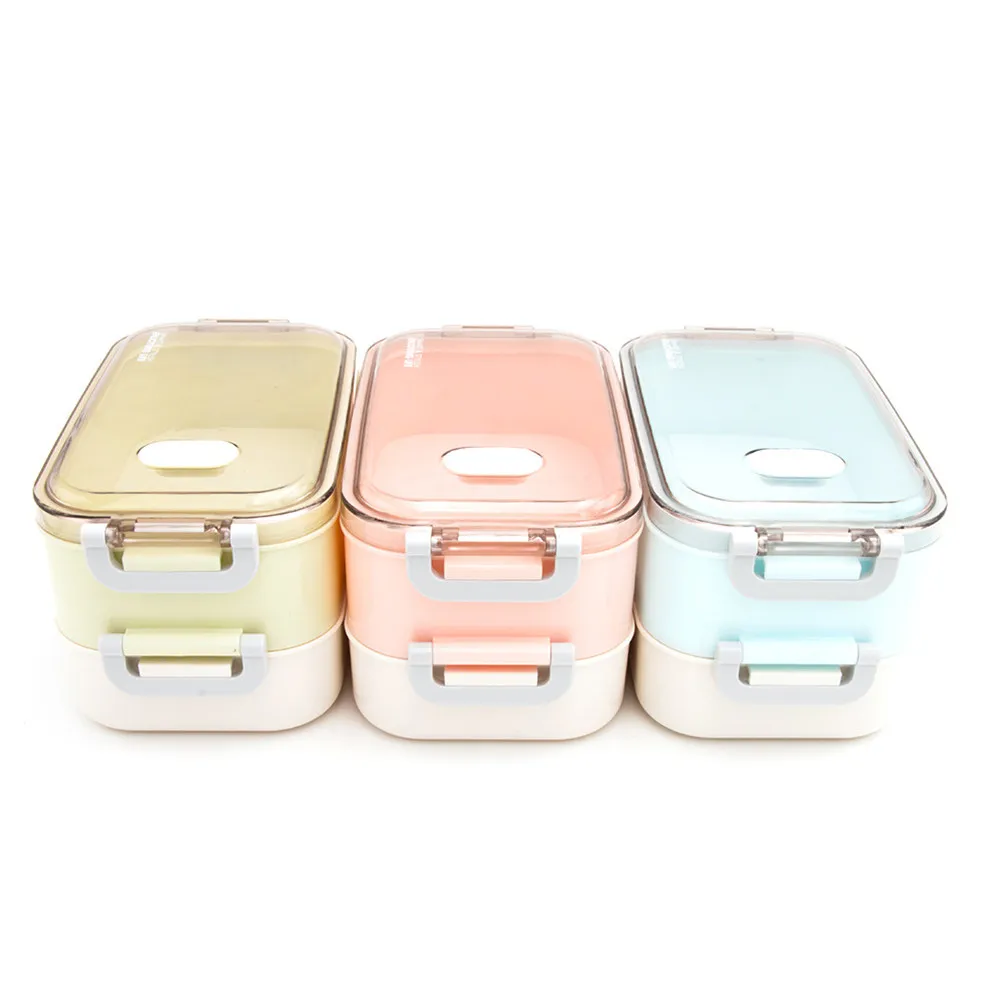 

1Pcs 1600Ml 304 Stainless Steel Thermal Lunch Box Double Layer Leakproof Food Container with PP Outer Cover for Students Workers