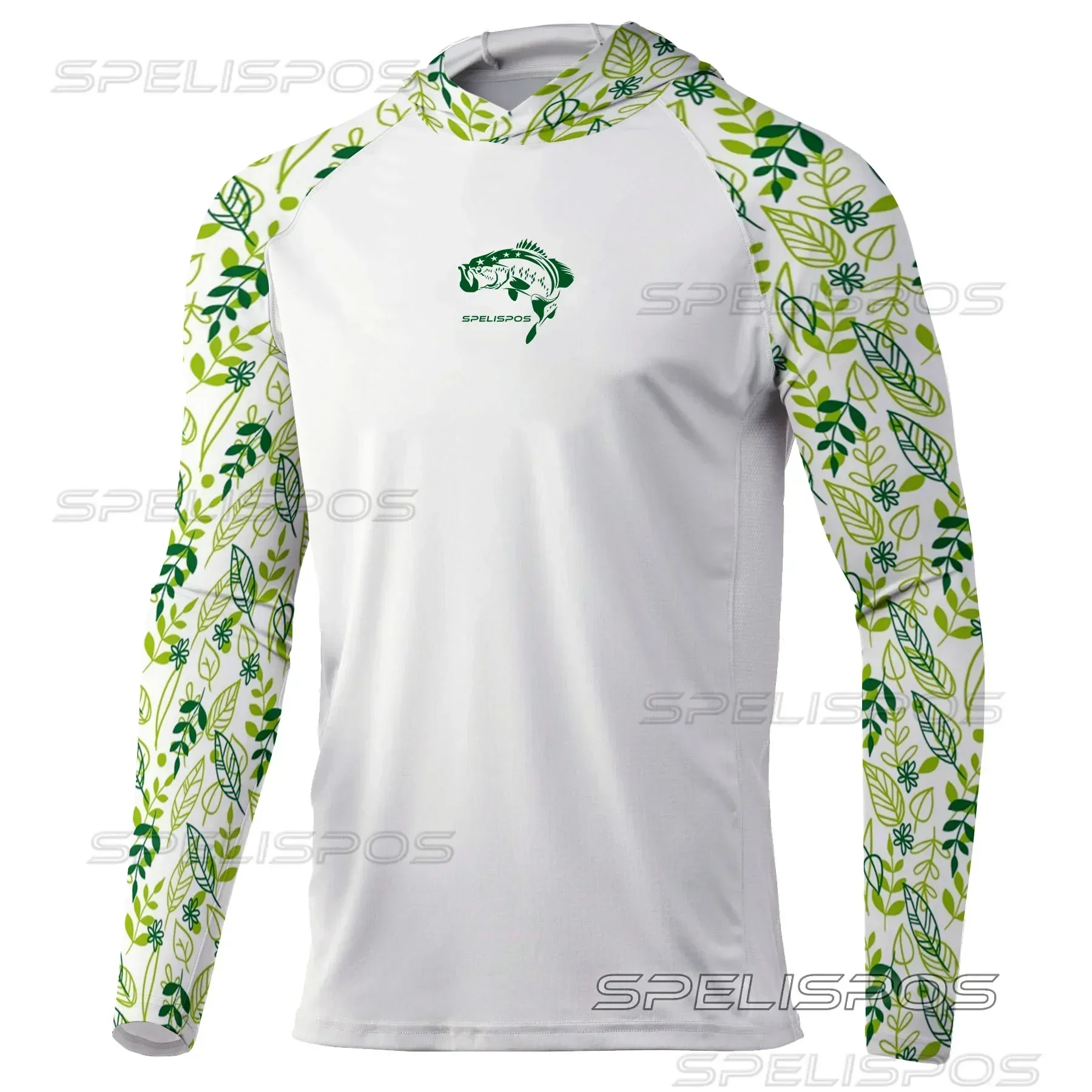 Camiseta de pesca de manga larga para hombre, Sudadera con capucha de pesca UPF 50, camisas resistentes a los rayos UV, ropa de pesca transpirable para correr al aire libre