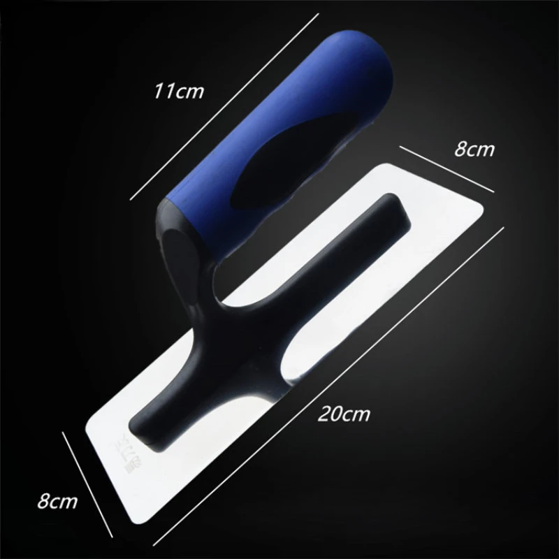 20*8cm  Stainless Steel with Blue Plastic Handle Concrete Finishing Float Trowel for Construction Cleaning Tool