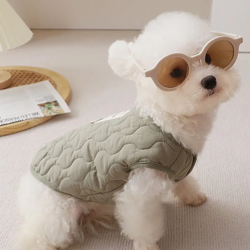 Winter Dog Jacket Pet Dog Costume Chihuahua Bichon Dog Vest Puppy Clothing Cotton Cardigan Dog Coat Fleece Cat Dog Warm Clothes