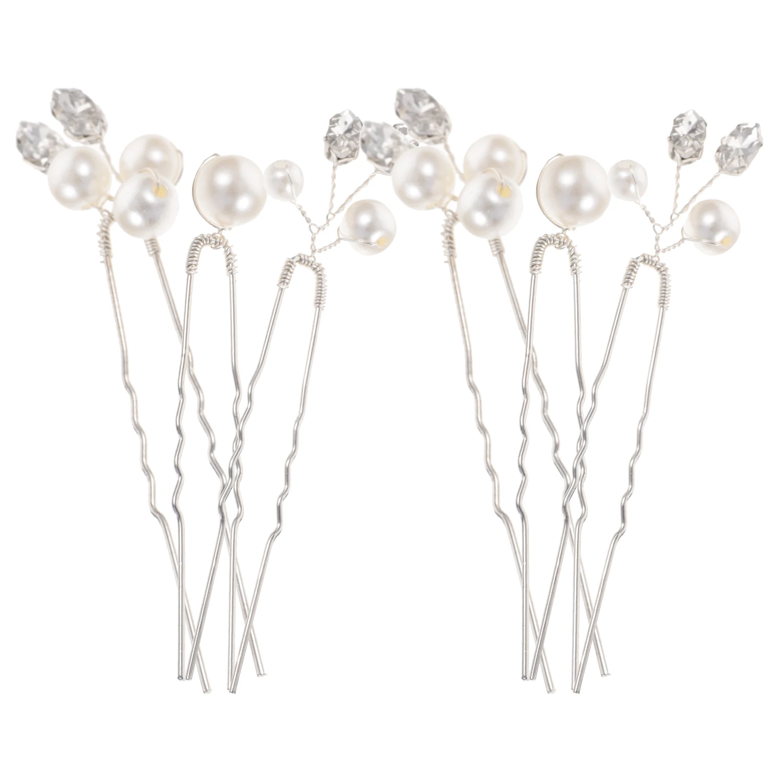 

6 Pcs Bobby Wedding Hair Accessories Pearl Barrette Crystal Bridal Hairpin Women's for