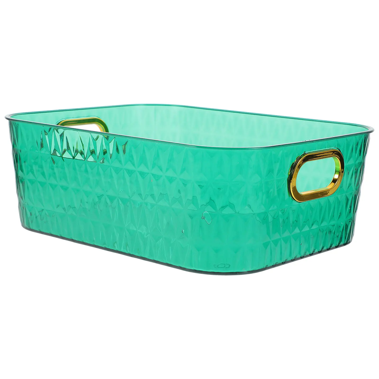 

Storage Box Transparent Makeup Organizer Countertop Vanity Tray Large Capacity Kitchen Bathroom Holder Green