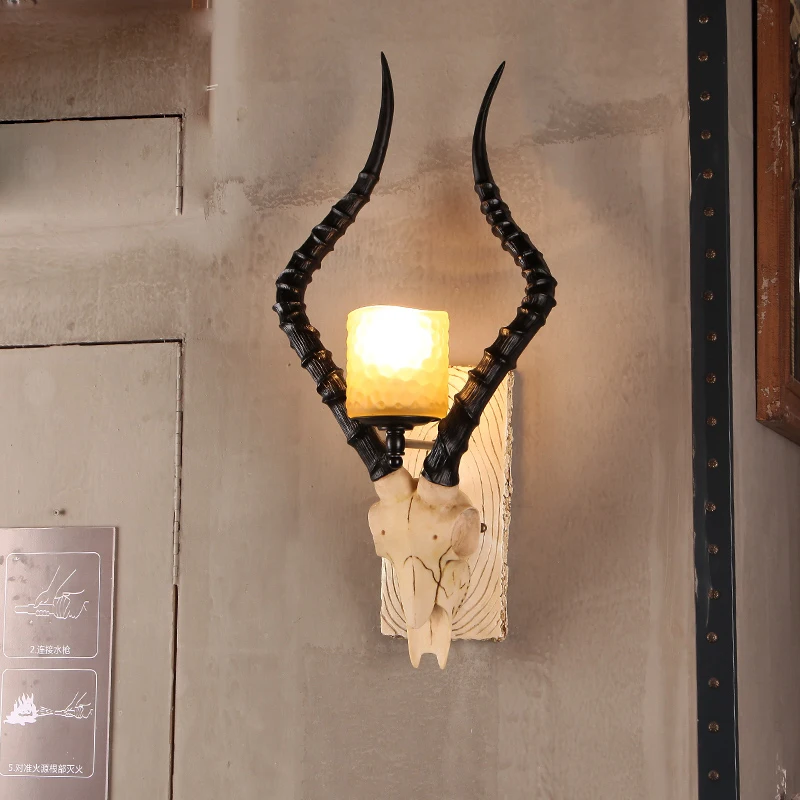 Novelty horn shaped indoor Wall Light for Hotel hall Living Room deco Bedroom stair Mirror LED Industrial Wall Fixture lighting