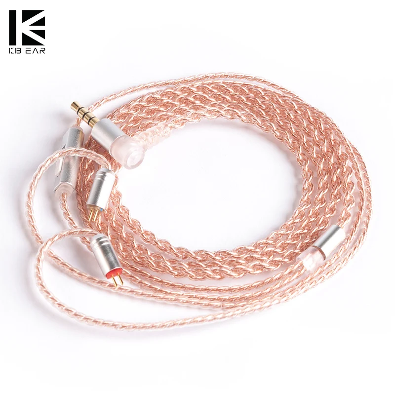 KBEAR 4 Core Copper Upgrade Earphone Cable 2PIN/QDC/MMCX/TFZ Earbuds Connector for KBEAR KB01  KZ ZSN PRO Headphone HIFI Headset