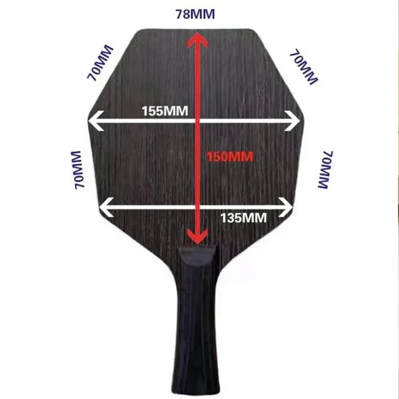 Lâmina de tênis de mesa manual de madeira hexagonal preta de alta qualidade FL & CS Grip Ping Pong Board para competição de jogadores ofensivos