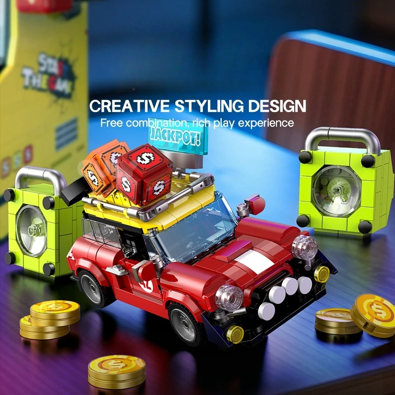 3571PCS 과일 아케이드 빌딩 블록 레트로 게임 콘솔 모델 장난감 조립 벽돌 파티 용품 어린이를위한 크리스마스 선물 성인