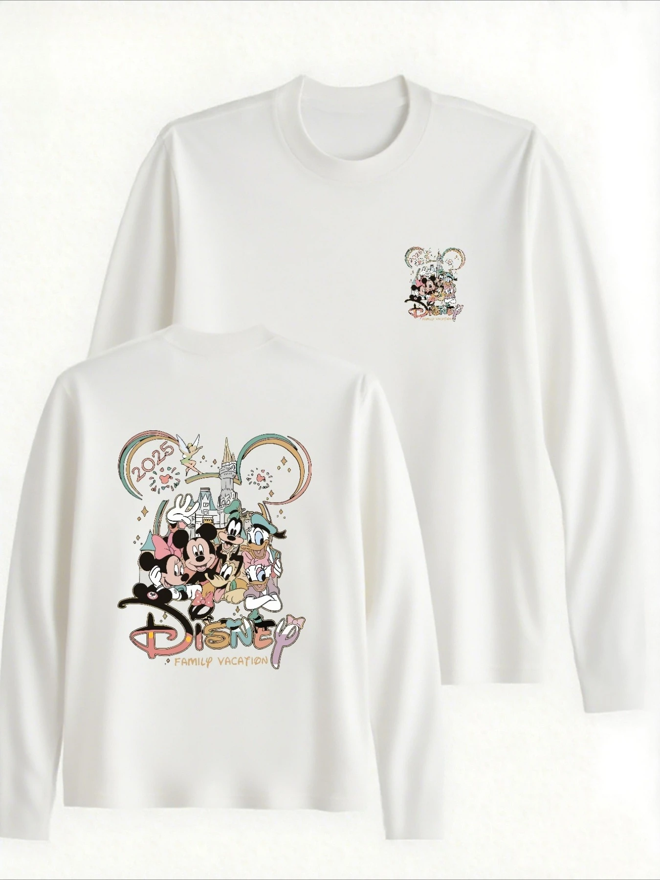 2025 Disney Family Vacation Sweatshirt Men's and Women's Round Neck Long Sleeve Pullover Tops Autumn Casual Female Hoodies