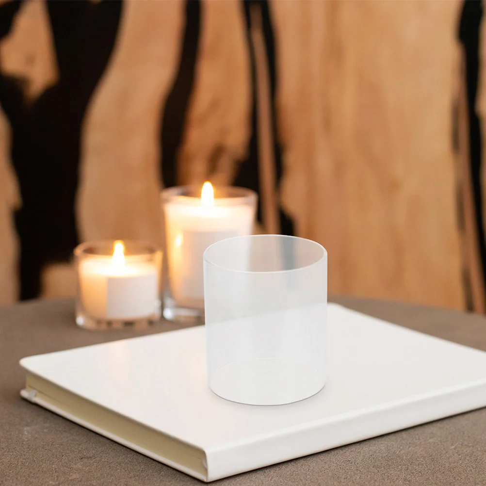 Clear Transparent Glass Hurricane Candleholder Cylinder Sleeve Replacement Shade Chimney Tube Cover Protector Elegant