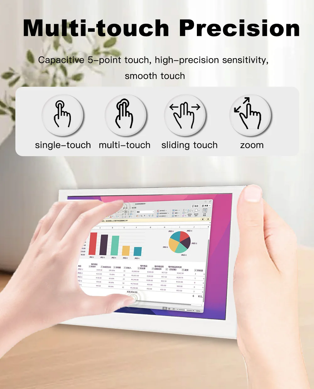 LESOWN Slim 5 Inch 800x480 IPS LCD Mini Portable Display Space-Saving Monitor External Screen for Laptop PC Driver-Free Setup