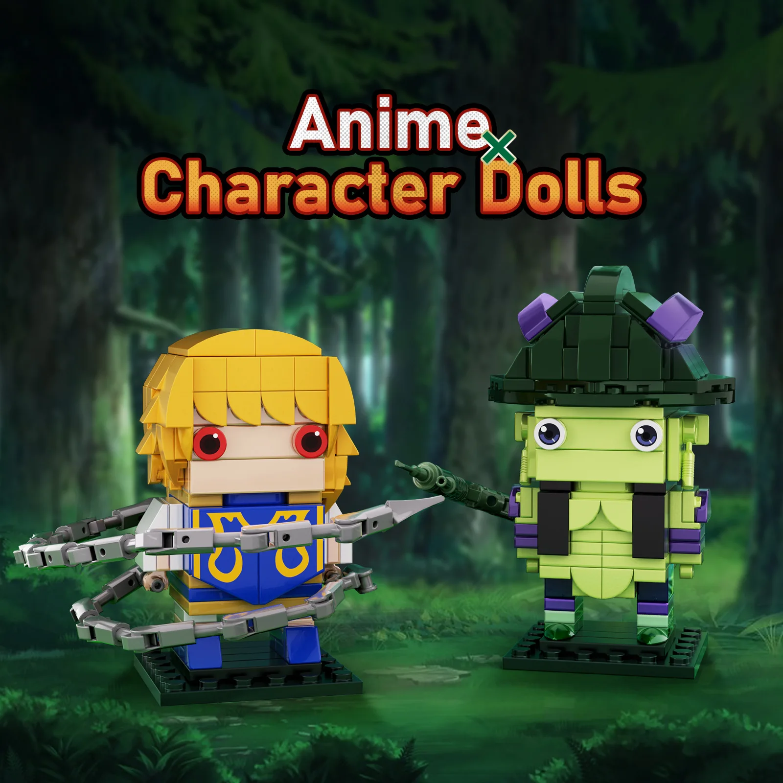 الكلاسيكية الصيادين والصيادين Kurapika & Meruem BrickHeadZ بنة مجموعة اليابانية مانغا بطل الرواية أرقام لعب الاطفال الهدايا